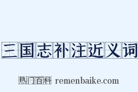 三国志补注近义词是什么意思的图片